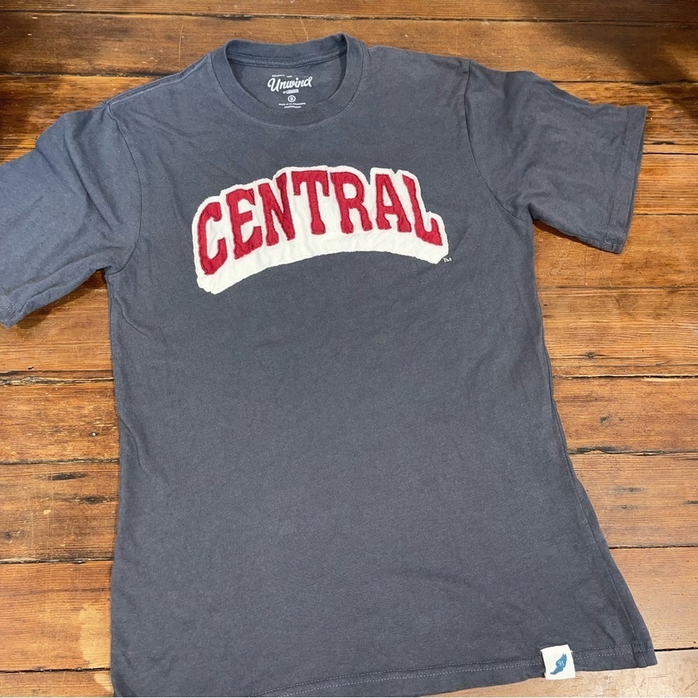 League Central Logo Tee - Dark Gray and Red CWU